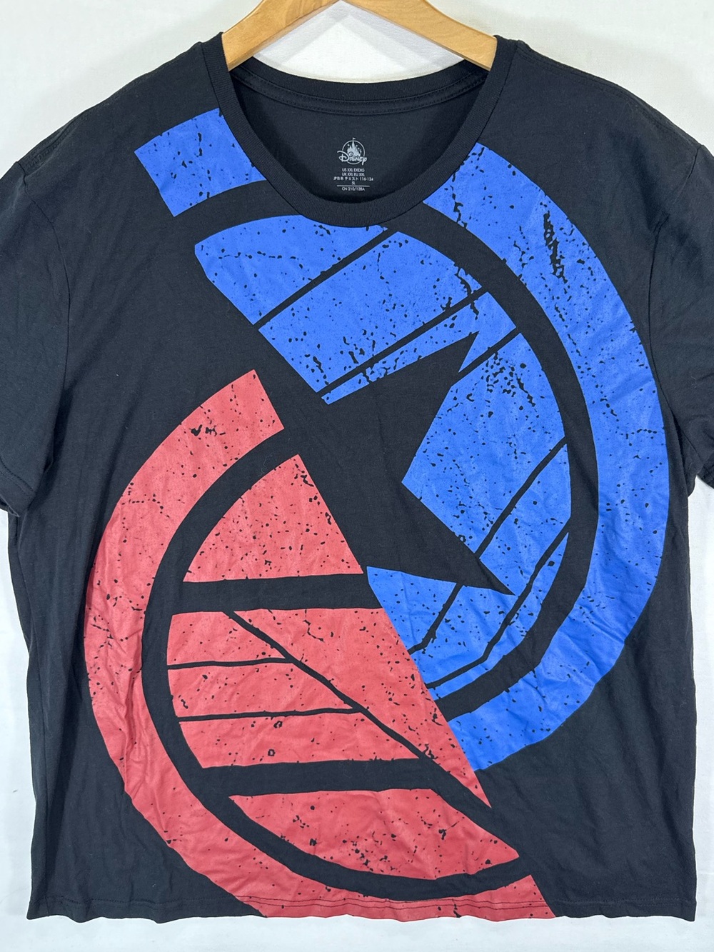 Disney Black Short-Sleeve Tee with Blue & Red Graphic